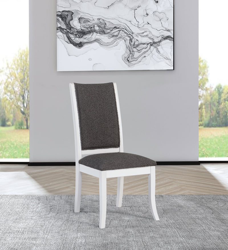 Silla lateral de comedor tapizada Judd, blanco perla (juego de 2)