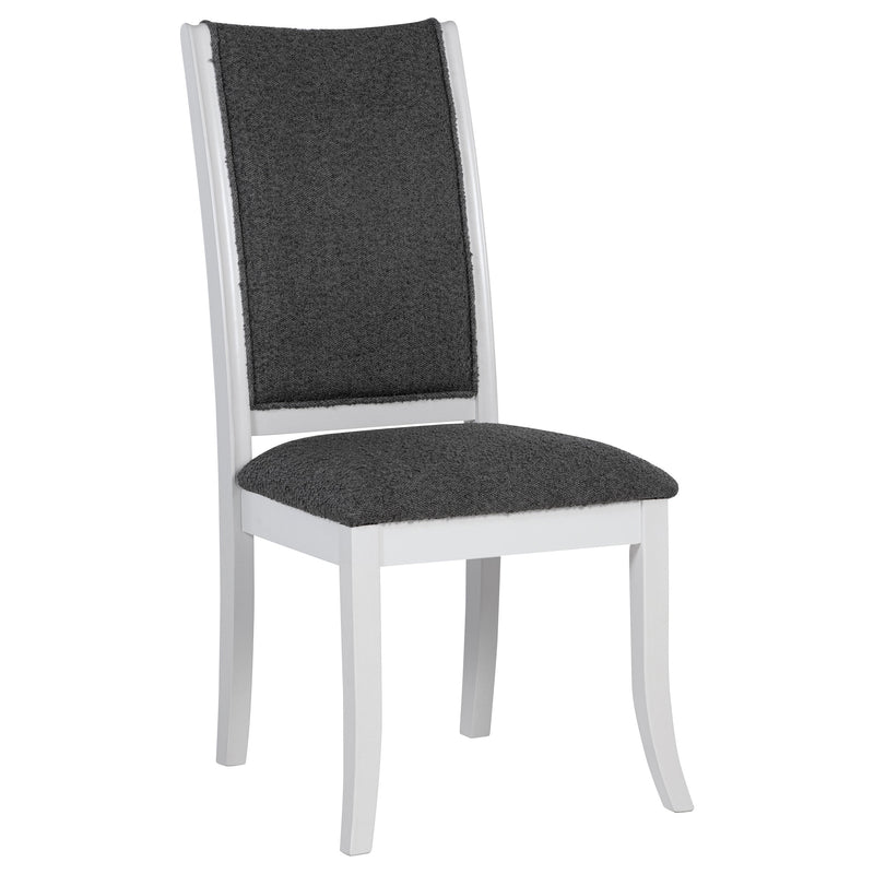 Silla lateral de comedor tapizada Judd, blanco perla (juego de 2)
