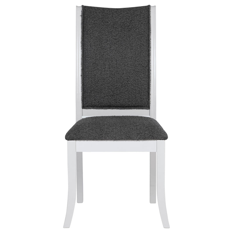 Silla lateral de comedor tapizada Judd, blanco perla (juego de 2)