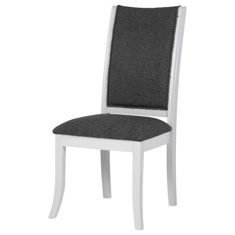 Silla lateral de comedor tapizada Judd, blanco perla (juego de 2)