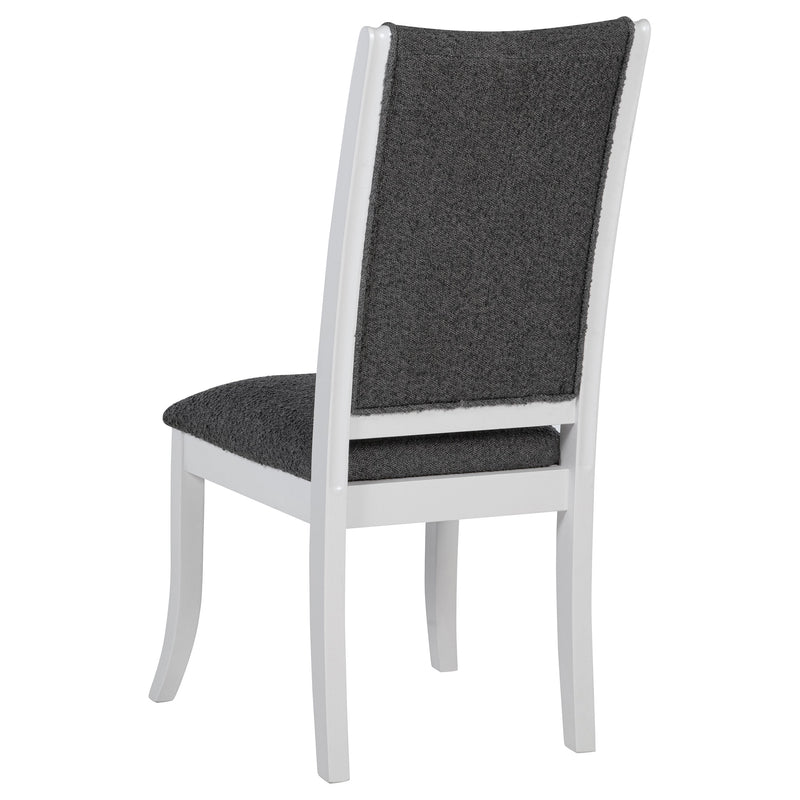 Silla lateral de comedor tapizada Judd, blanco perla (juego de 2)