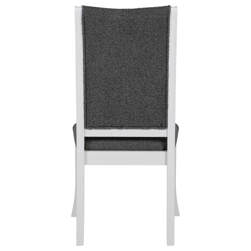 Silla lateral de comedor tapizada Judd, blanco perla (juego de 2)