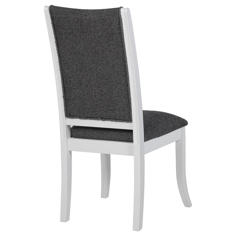 Silla lateral de comedor tapizada Judd, blanco perla (juego de 2)