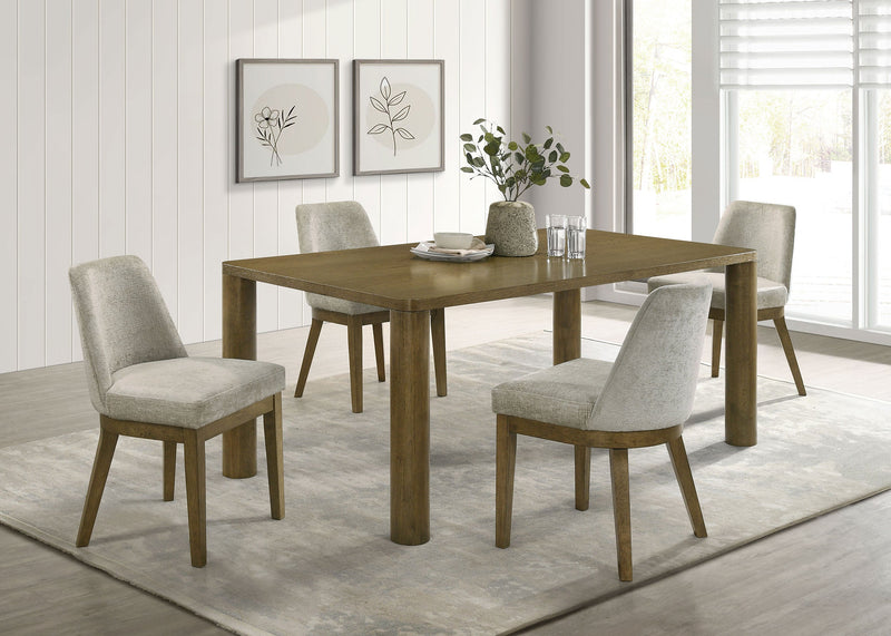 Juego de comedor rectangular Castlewood de 71 pulgadas en roble marrón
