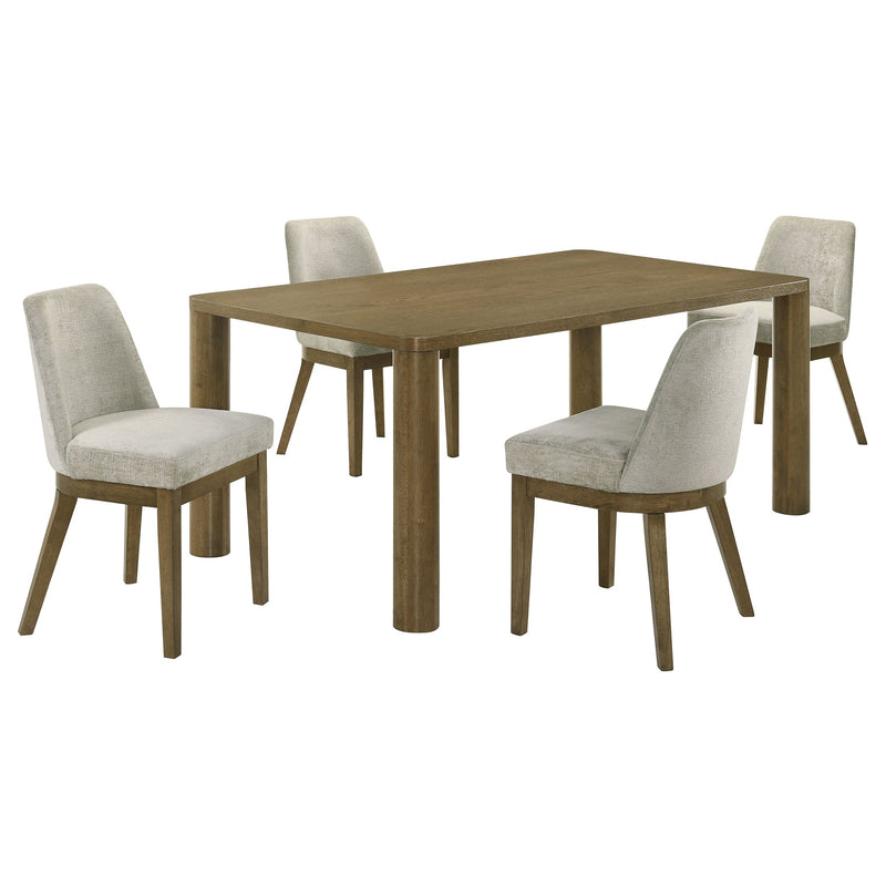 Juego de comedor rectangular Castlewood de 71 pulgadas en roble marrón
