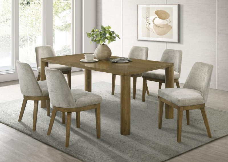 Juego de comedor rectangular Castlewood de 71 pulgadas en roble marrón