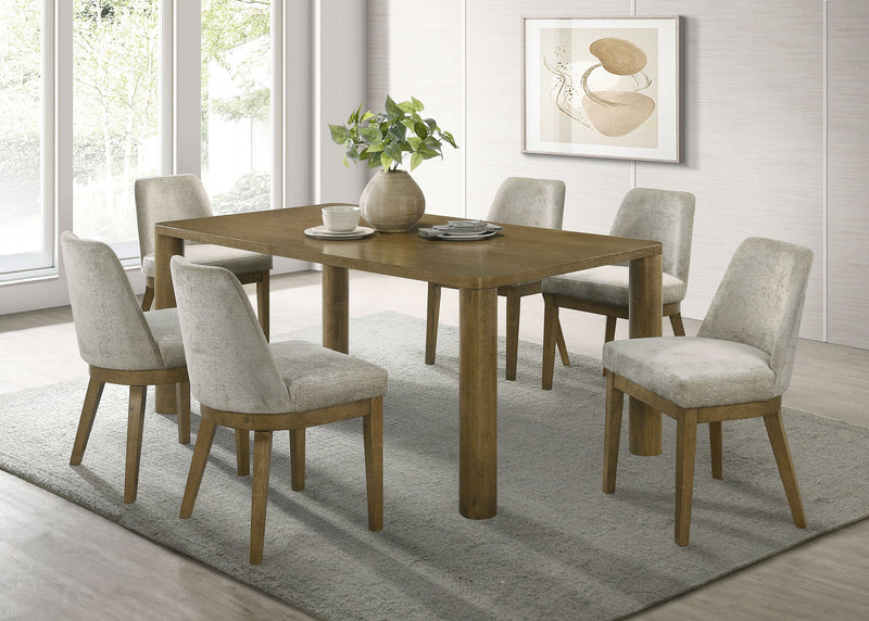 Juego de comedor rectangular Castlewood de 71 pulgadas en roble marrón