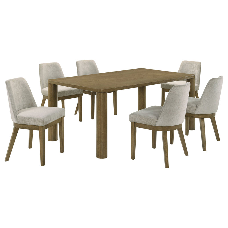 Juego de comedor rectangular Castlewood de 71 pulgadas en roble marrón