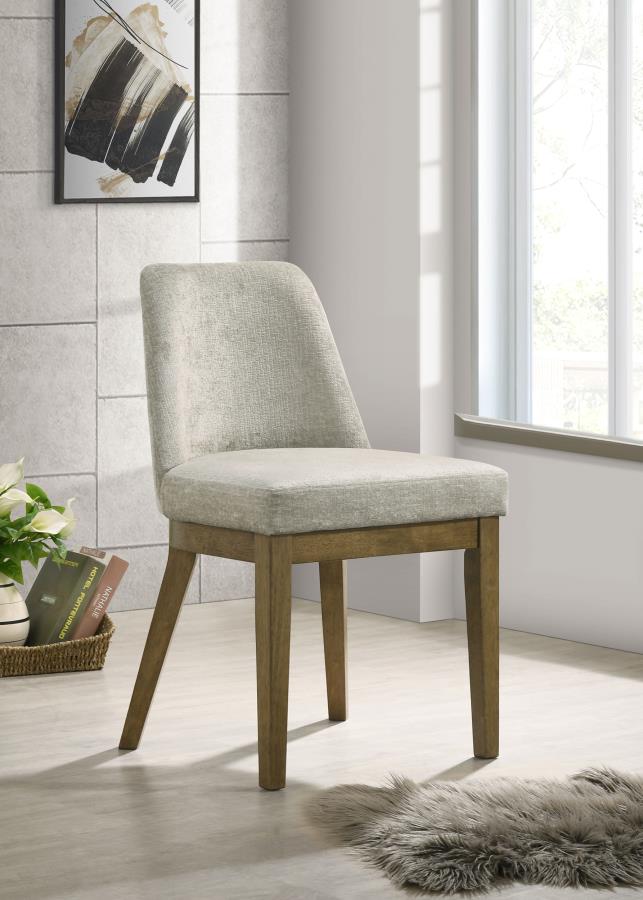 Silla auxiliar tapizada Castlewood color canela claro (juego de 2)
