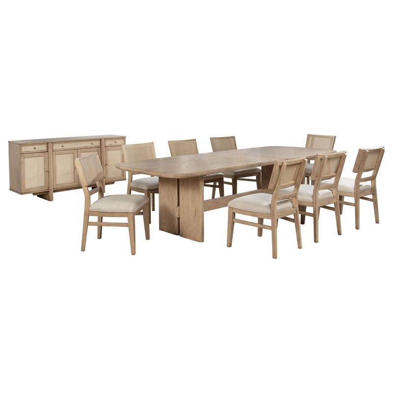 Kailani Rectangular Wood Dining Table Set Beige Oak