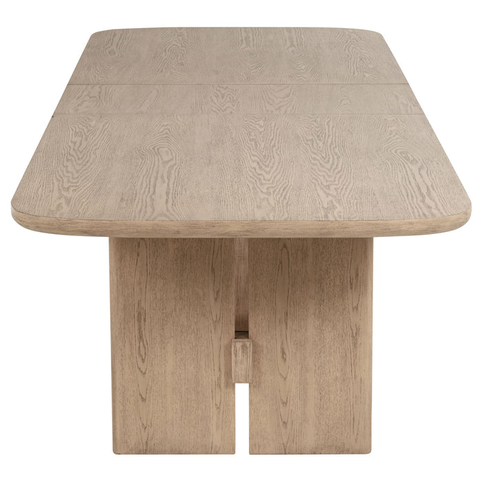 Kailani  Rectangular Wood Dining Table Set Beige Oak