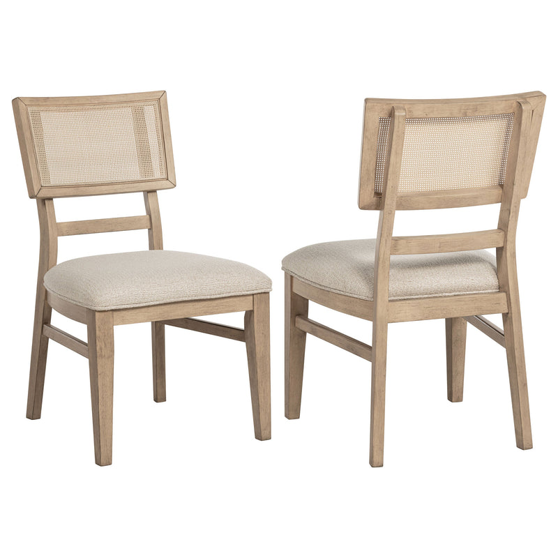 Sillas laterales de comedor de ratán Kailani, roble beige (juego de 2)