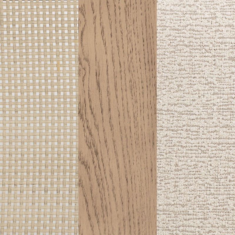 Sillas laterales de comedor de ratán Kailani, roble beige (juego de 2)