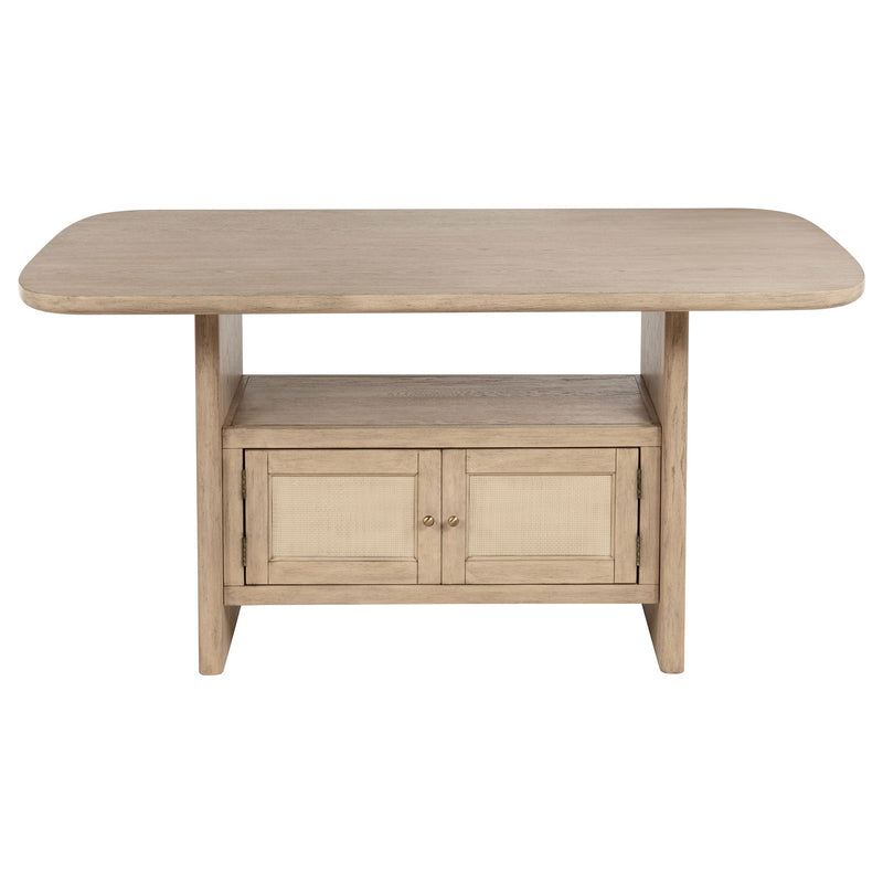 Juego de comedor Kailani de altura de mostrador con encimera de madera roble beige