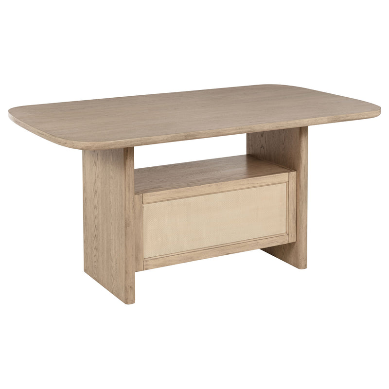 Juego de comedor Kailani de altura de mostrador con encimera de madera roble beige