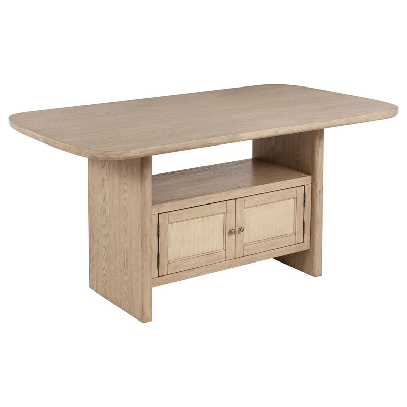 Juego de comedor Kailani de altura de mostrador con encimera de madera roble beige