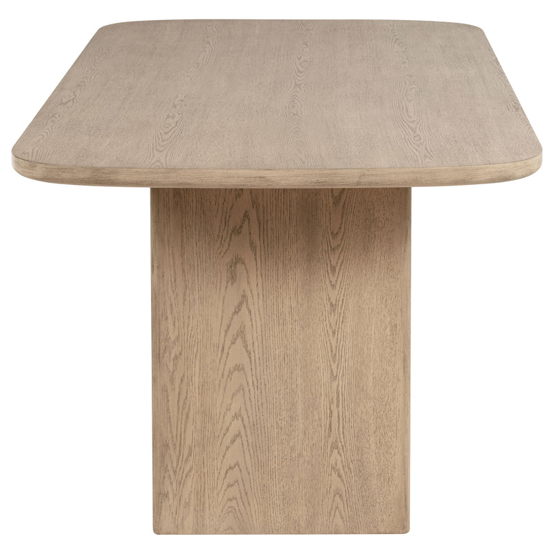 Mesa de comedor Kailani Cane de altura mostrador con almacenamiento, roble beige