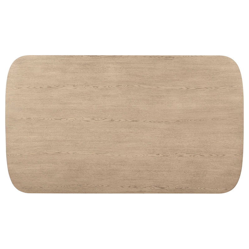 Mesa de comedor Kailani Cane de altura mostrador con almacenamiento, roble beige