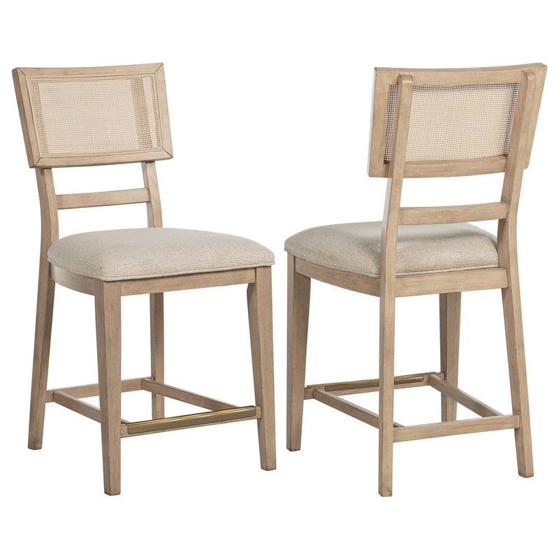 Silla de mostrador Kailani Rattan Cane, roble beige (juego de 2)