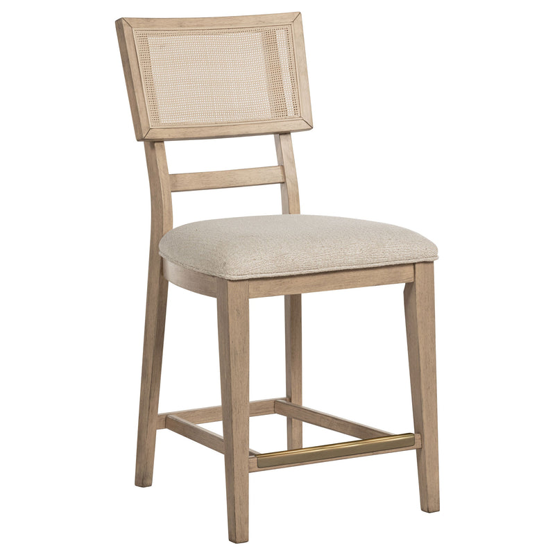 Silla de mostrador Kailani Rattan Cane, roble beige (juego de 2)