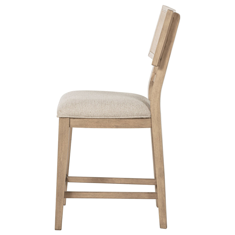 Silla de mostrador Kailani Rattan Cane, roble beige (juego de 2)