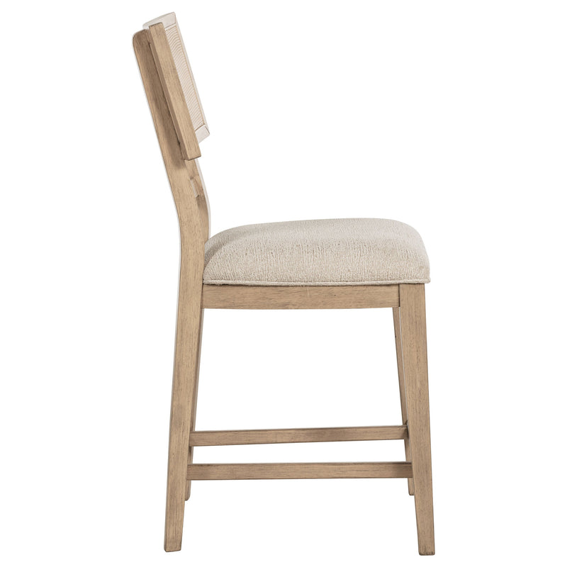 Silla de mostrador Kailani Rattan Cane, roble beige (juego de 2)