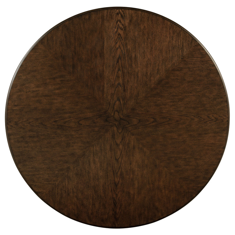 Mesa de comedor redonda con pedestal Landon de 60 pulgadas, color marrón intenso