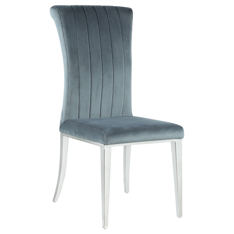 Silla de comedor lateral tapizada Beaufort gris acero (juego de 2)