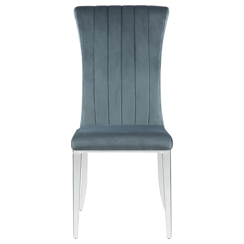 Silla de comedor lateral tapizada Beaufort gris acero (juego de 2)