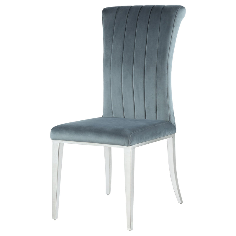 Silla de comedor lateral tapizada Beaufort gris acero (juego de 2)
