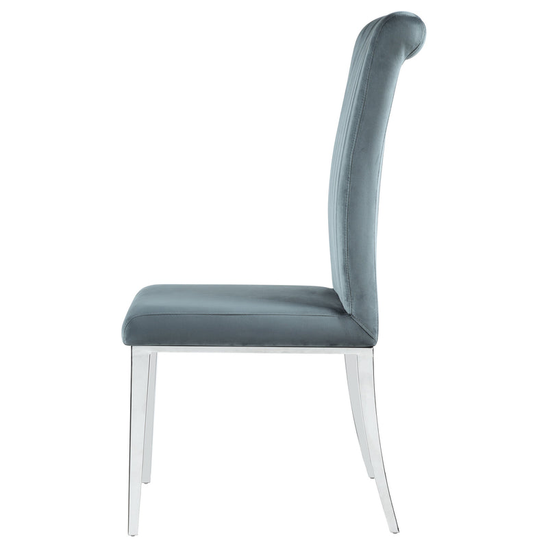 Silla de comedor lateral tapizada Beaufort gris acero (juego de 2)