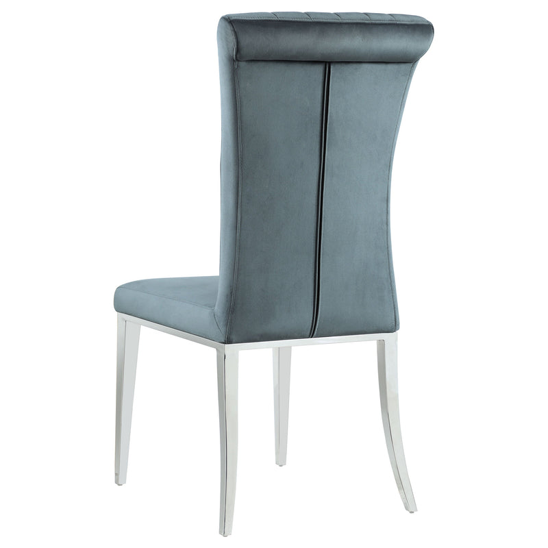 Silla de comedor lateral tapizada Beaufort gris acero (juego de 2)