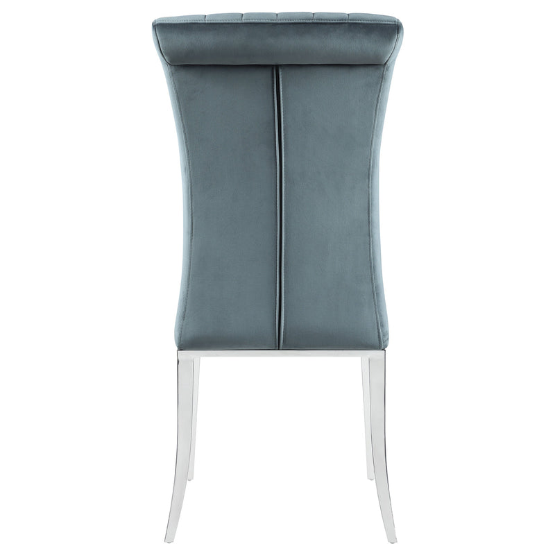 Silla de comedor lateral tapizada Beaufort gris acero (juego de 2)