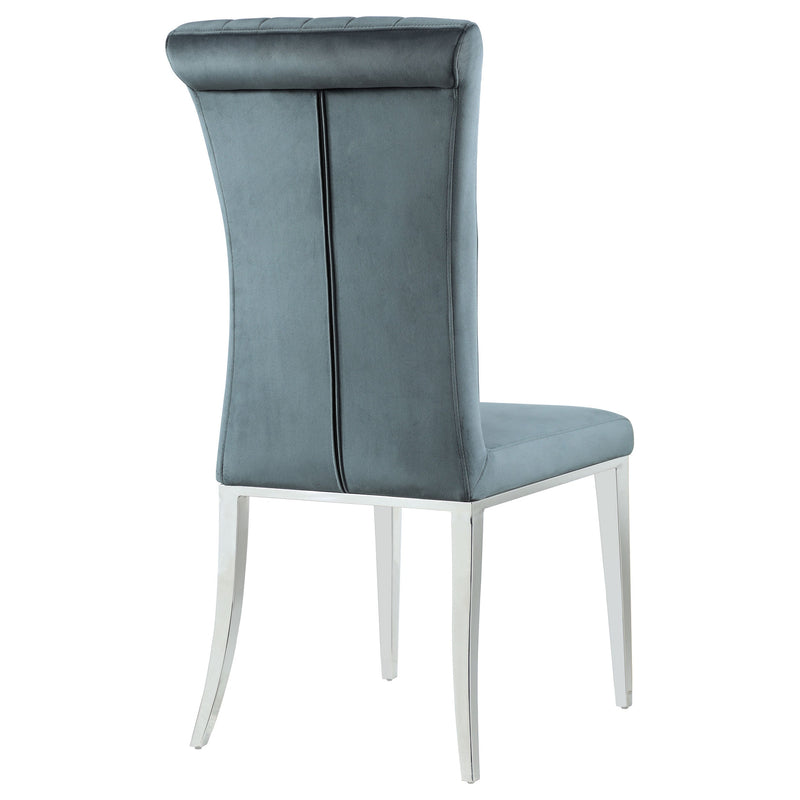Silla de comedor lateral tapizada Beaufort gris acero (juego de 2)