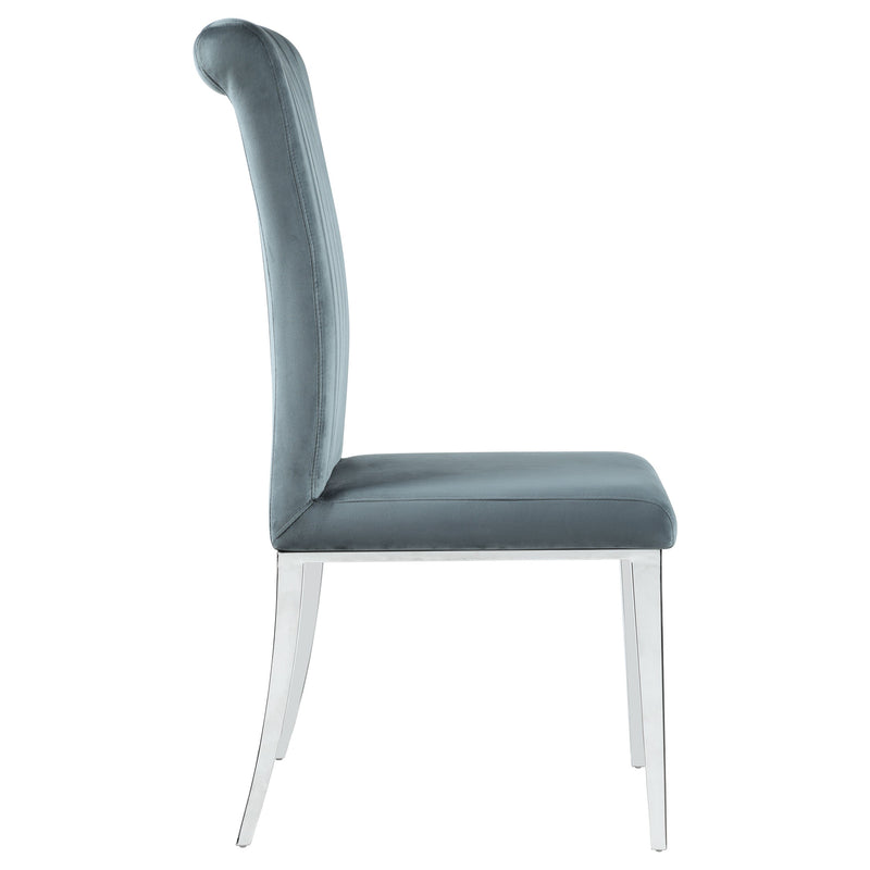 Silla de comedor lateral tapizada Beaufort gris acero (juego de 2)