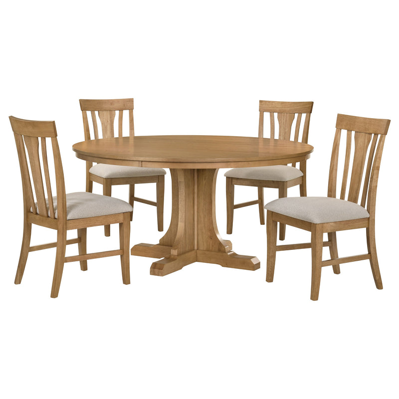 Juego de mesa de comedor redonda Hartville, marrón claro natural