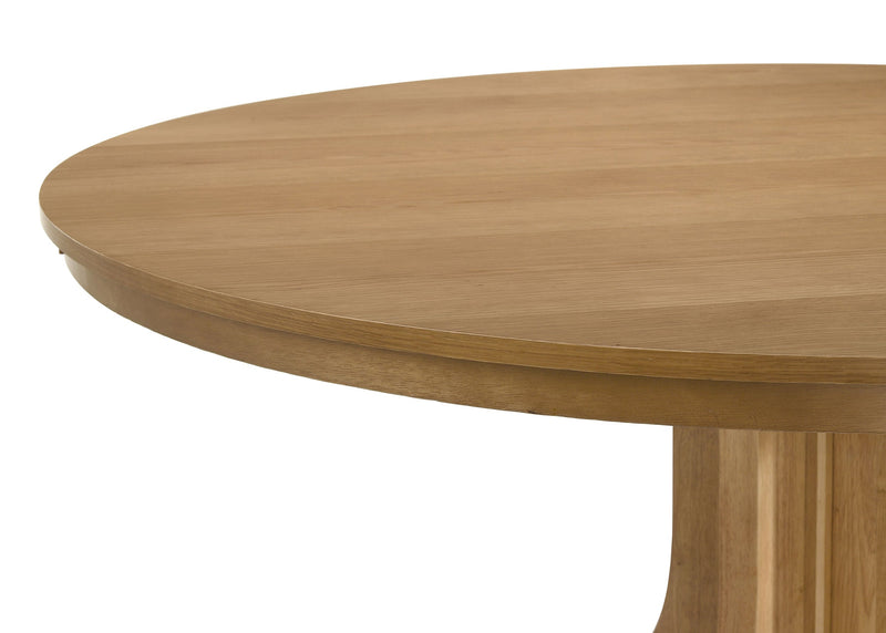 Mesa de comedor redonda Hartville de 60 pulgadas color marrón claro natural
