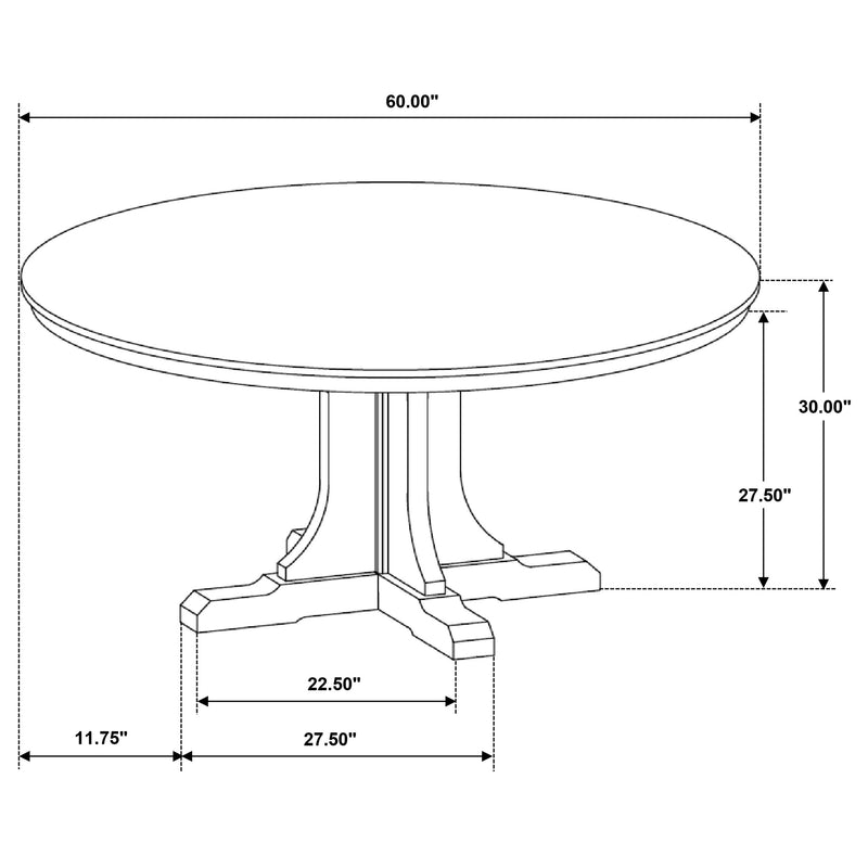 Mesa de comedor redonda Hartville de 60 pulgadas color marrón claro natural