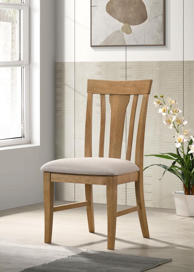 Silla auxiliar de comedor Hartville marrón claro natural (juego de 2)