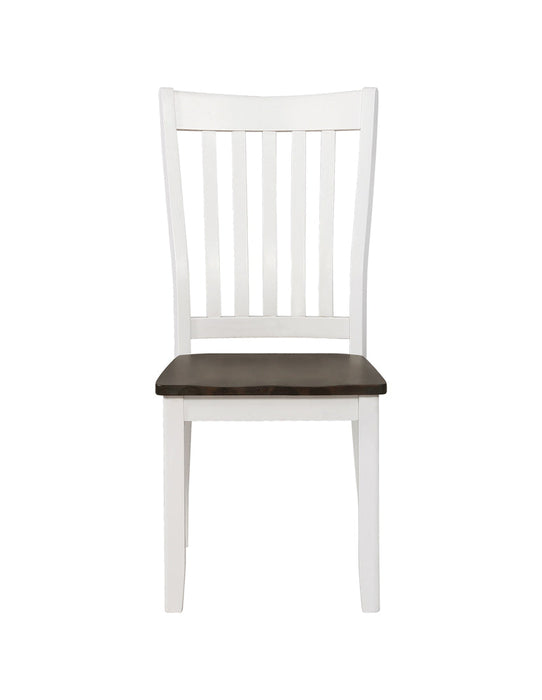 Kingman Slat Back Dining Chairs Espresso and White (Set of 2)