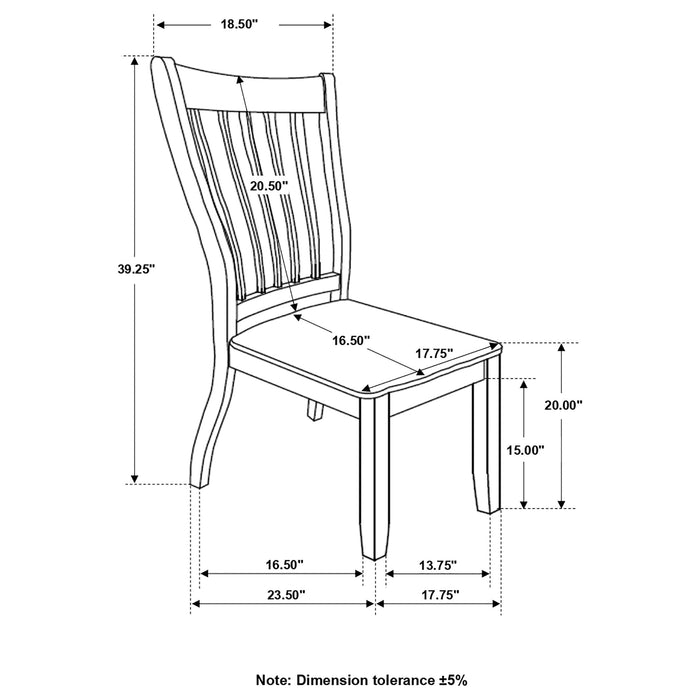 Kingman Slat Back Dining Chairs Espresso and White (Set of 2)