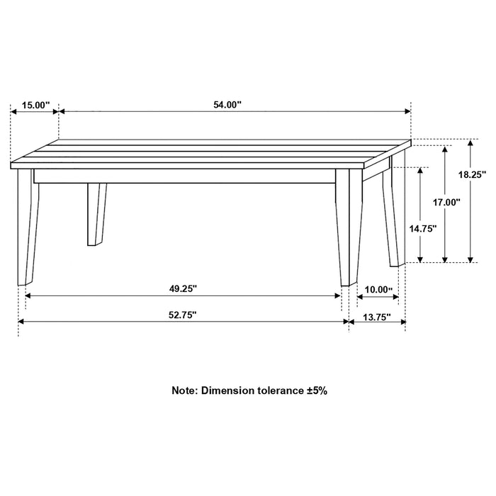 Kingman Rectangular Bench Espresso and White