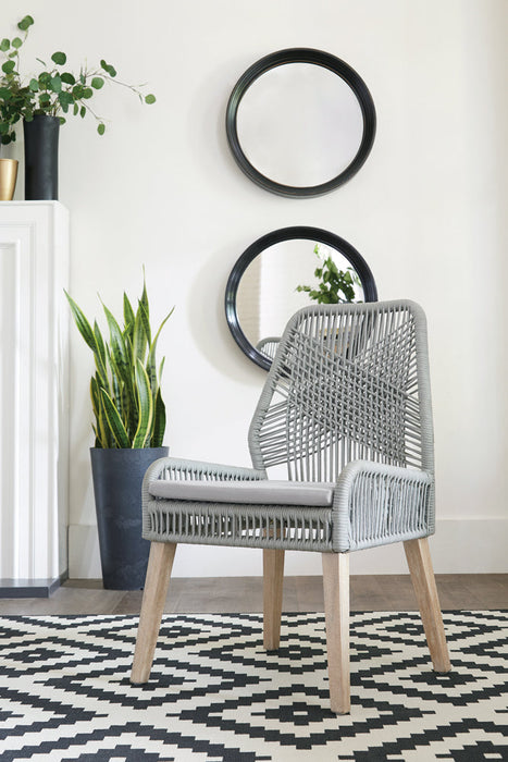 Nakia Woven Back Side Chairs Grey (Set of 2)