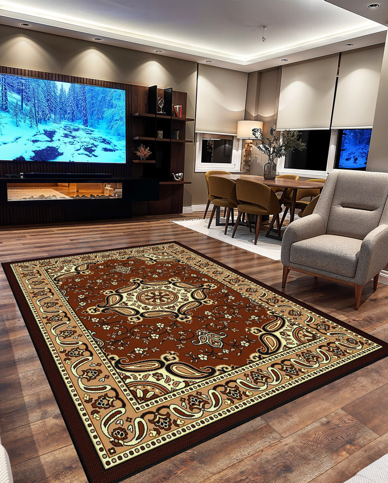 STAR Rug DESIGN 1101 Brown 5x8 (5'2x7'5")"