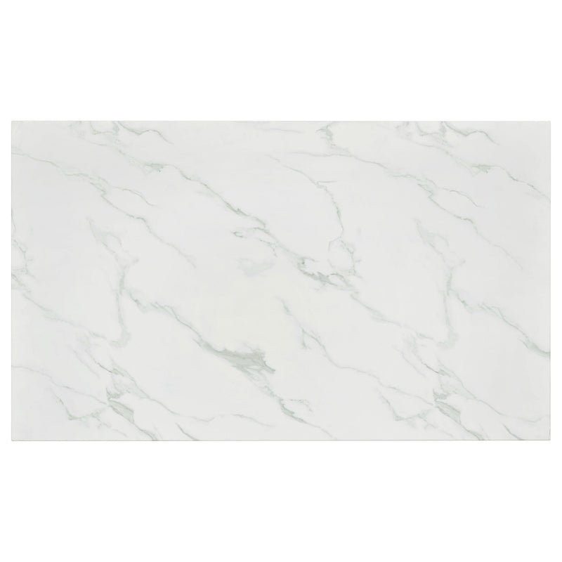Mesa de comedor rectangular de mármol sintético Athena de 64 pulgadas, cromada