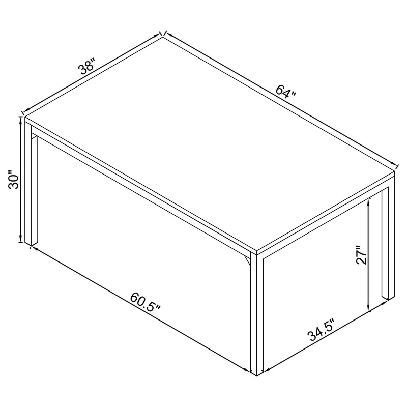 Mesa de comedor rectangular de mármol sintético Athena de 64 pulgadas, cromada