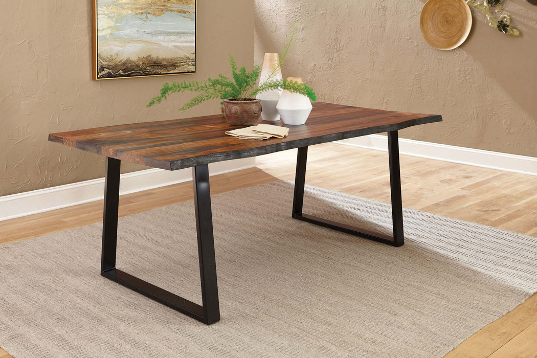 Ditman Live Edge Dining Table Grey Sheesham and Black