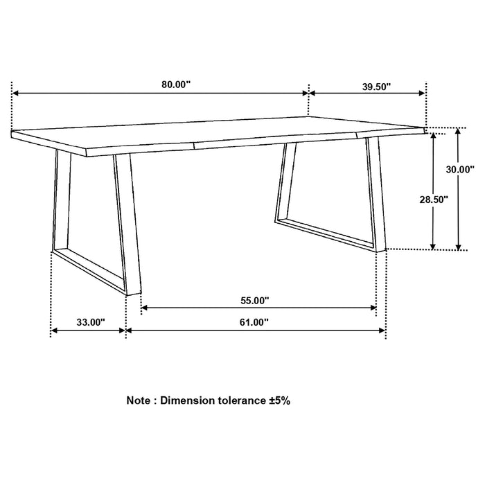 Ditman Live Edge Dining Table Grey Sheesham and Black