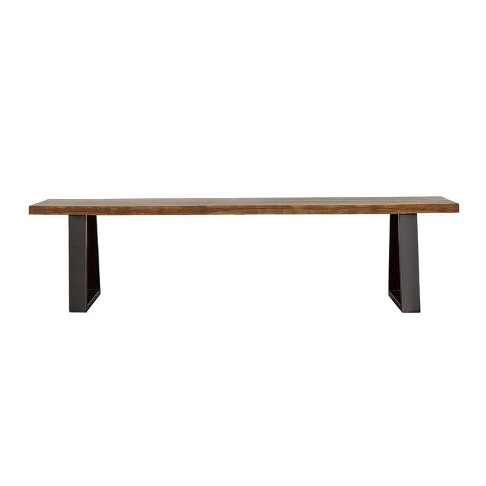 Ditman Live Edge Dining Bench Grey Sheesham and Black