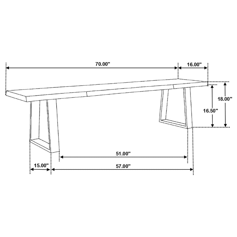 Banco de comedor Ditman de madera con borde natural, Sheesham gris